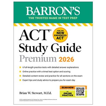 ACT Study Guide Premium, 2026: 6 Practice Tests + Comprehensive Review + Online Practice for the New Enhanced ACT - 1