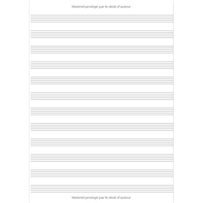 Cahier De Musique Avec Portée: Papier Musique Avec 8 Grosses