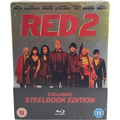 RED 2 Blu-ray Steelbook Débossé: Bruce Willis, John Malkovich Édition Zone B