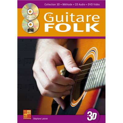 La guitare folk en 3D - 1 Livre + 1 CD + 1 DVD