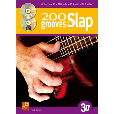 200 grooves en slap en 3D - 1 Livre + 1 CD + 1 DVD
