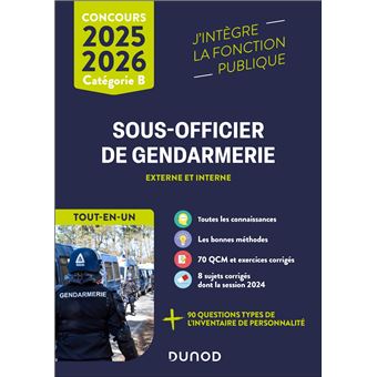 Concours Sous-officier de gendarmerie externe et interne - Tout-en-un 2025/2026 - 1