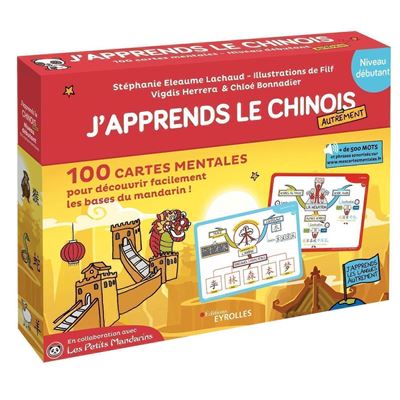 J'apprends le chinois autrement 100 cartes mentales pour découvrir facilement les bases du mandarin ! - Stéphanie Eleaume Lachaud - Eyrolles - Boîte ou accessoire - Méthode de langue