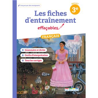 Les fiches d'entraînement effaçables français 3e - 1