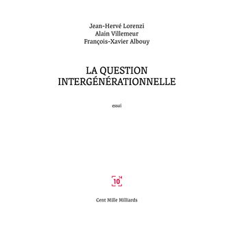 La question intergénérationnelle - 1