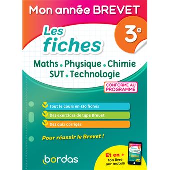 Mon Année Brevet Les fiches Maths Physique Chimie SVT Technologie 3e - 1