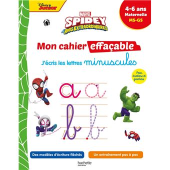 Disney - Spidey et ses amis extraordinaires  - Mon cahier effaçable J'écris les minuscules (4-6 ans)