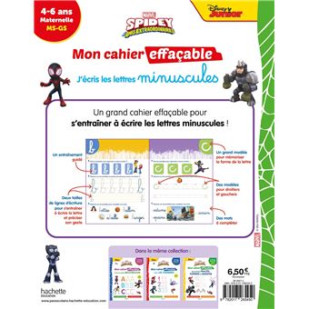 Disney - Spidey et ses amis extraordinaires  - Mon cahier effaçable J'écris les minuscules (4-6 ans)