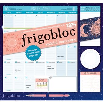 Frigobloc - Calendrier Familial Mensuel À Personnaliser ! - Avec Des Cadres  Photos Et Un Crayon À Papier Inclus