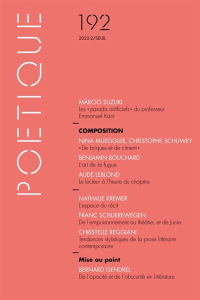 Poétique, n° 192 -  Collectif - broché