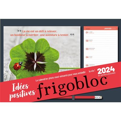 Frigobloc photos Pensées positives 2024 (de janv. à déc. 2024) - Collectif  - Achat Livre