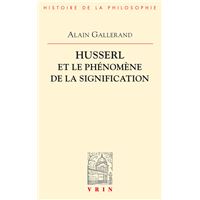 Husserl et le phénomène de la signification