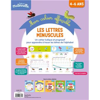 Toute ma maternelle Mon cahier effaçable d'écriture : Les lettres minuscules 5-6 ans