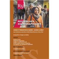 Recherches sociographiques. Vol. 66 No. 1, Janvier-Avril 2025