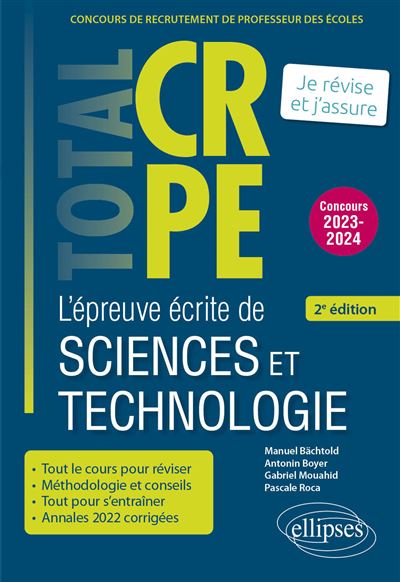 Reussir l’epreuve ecrite de sciences et technologie - CRPE -
