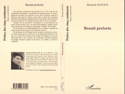 Beauté perforée - Bernard Anton - L'harmattan - broché - Poésie
