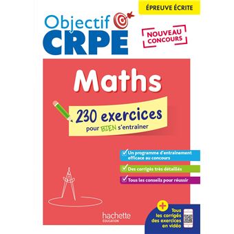 Objectif CRPE 2026 - Maths - 230 exercices pour s'entrainer - ep. écrite d'admissibilité M2/L3