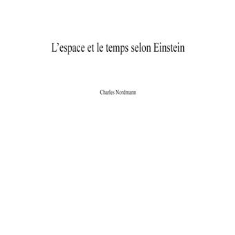 L'espace et le temps selon Einstein