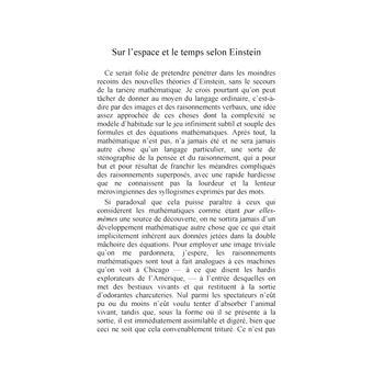 L'espace et le temps selon Einstein