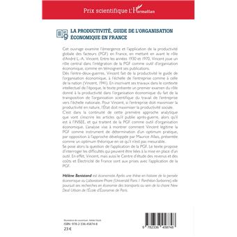 La productivité, guide de l'organisation économique en France