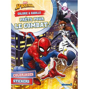 Spider-Man - Marvel Spider- Man - Colorie & Habille - Prêts pour le combat ! - Coloriages - Stickers - 1