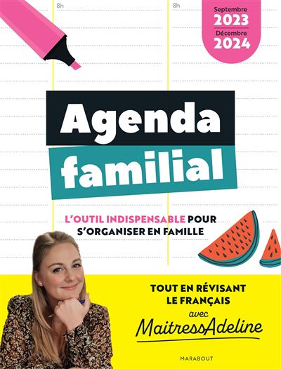 Agenda familial MaitressAdeline - Septembre 2023 - Décembre 2024