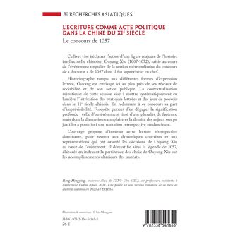 L'écriture comme acte politique dans la Chine du XIe siècle