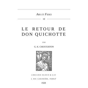 Livre : G.K. Chesterton – Le Retour De Don Quichotte – Édition Originale Numérotée 1928 – Bloud & Gay