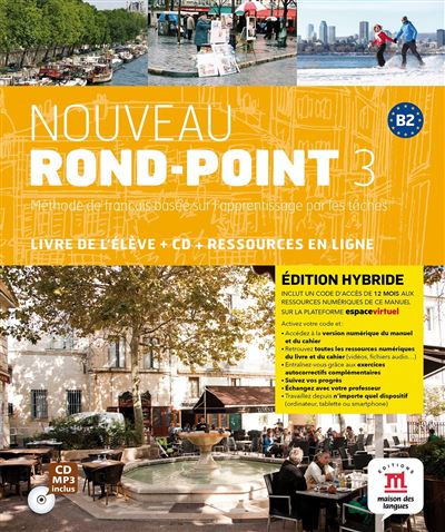 Nouveau Rond-point 3 - Livre de l'élève - Éd. hybride -  Collectif - Livre CD