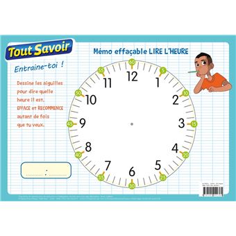 Mémo effaçable Lire l'heure - 1