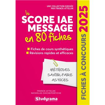 Score Iae Le Score IAE Message en 80 fiches Fiches de cours synthétiques ...