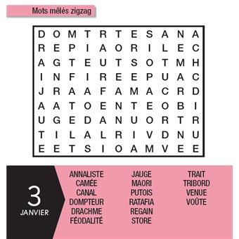 Minimaniak 365 mots mêlés, mini calendrier - RCI - Librairie Le
