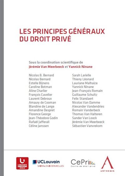 Les principes generaux du droit prive - Jeremie Van Meerbeec