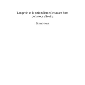 Langevin et le rationalisme: le savant hors de la tour d'ivoire
