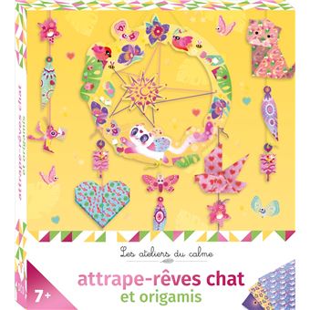 Attrape-rêves chat et origamis - mini-boîte avec accessoires - 1