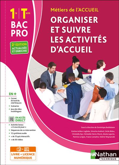 Organiser et suivre les activités d'accueil 1re/Term Bac pro - Livre + licence élève - 2023