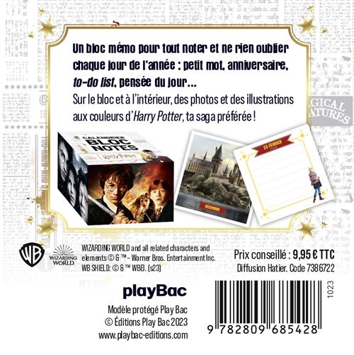 Harry Potter - Calendrier Bloc notes Harry Potter - Collectif