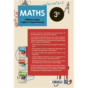 Mathématiques - Troisième - Méthode simple et efficace d'apprentissage