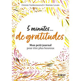  Merci - journal de gratitude: Mon journal de gratitude à  remplir 5 min par jour avec vos pensées positives, 6x9 pouces, 365 jours