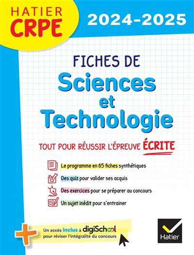 Hatier CRPE - Fiches de Sciences et Technologie - Epreuve ec