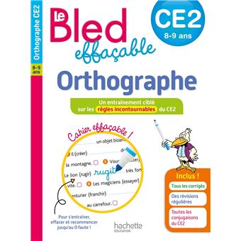 Le BLED Effaçable Orthographe CE2 - 1