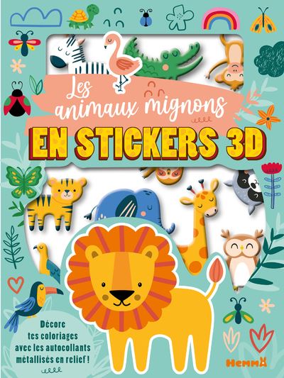 Lot 6 Livres Autocollants 3D Réutilisables – 250+ Stickers Animaux, Chantier, Ville – Voyage & Cadeau