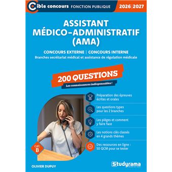 Assistant médico-administratif (AMA)?– 200 questions (Catégorie C – Concours 2026-2027)