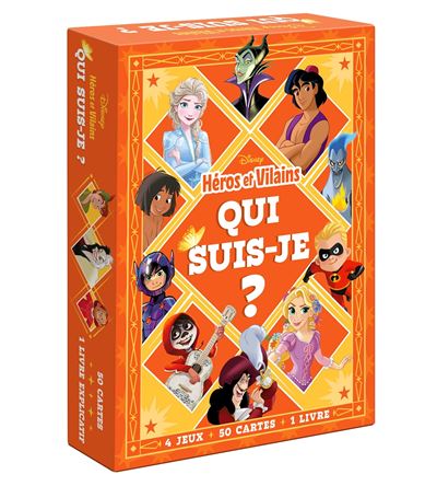 DISNEY - "Qui suis-je ?" - Boîte de jeu de cartes - Spécial Héros et Vilains jeu + 50 cartes - Collectif - Hachette Disney - Boîte ou accessoire - Jeux livres objets - Disney