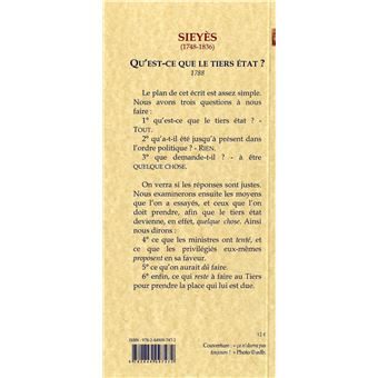 Qu'est-ce que le tiers état ? - broché - Emmanuel Joseph Sieyès