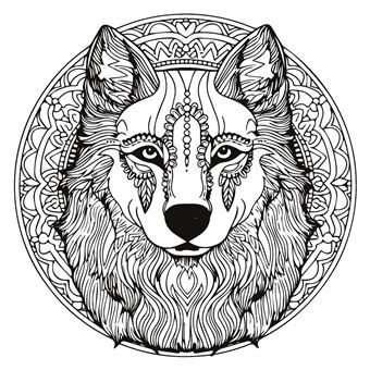 Coloriage loup, Loup, Art et littérature