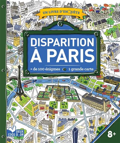 Disparition à Paris - livre avec carte -  Les Fées Hilares - cartonné