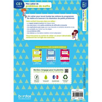 Mon cahier de problèmes de maths CE1
