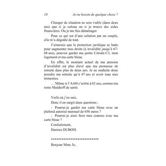 As-tu besoin de quelque chose ?