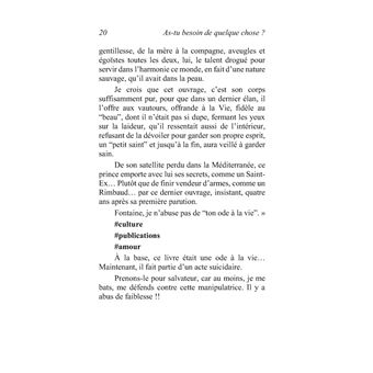 As-tu besoin de quelque chose ?